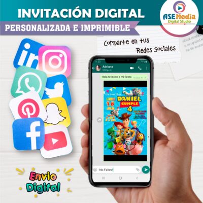 Toy Story Invitación de Cumpleaños Digital Personalizada #03 - Imagen 3