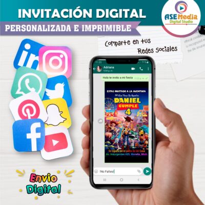 Toy Story Invitación de Cumpleaños Digital Personalizada - Imagen 3
