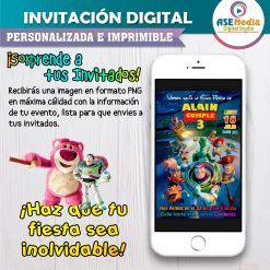 Alternative view of Toy Story Invitación de Cumpleaños Digital Personalizada #04