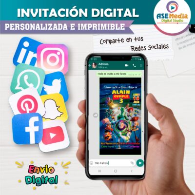 Toy Story Invitación de Cumpleaños Digital Personalizada #04 - Imagen 3