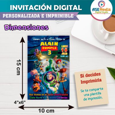 Toy Story Invitación de Cumpleaños Digital Personalizada #04 - Imagen 4