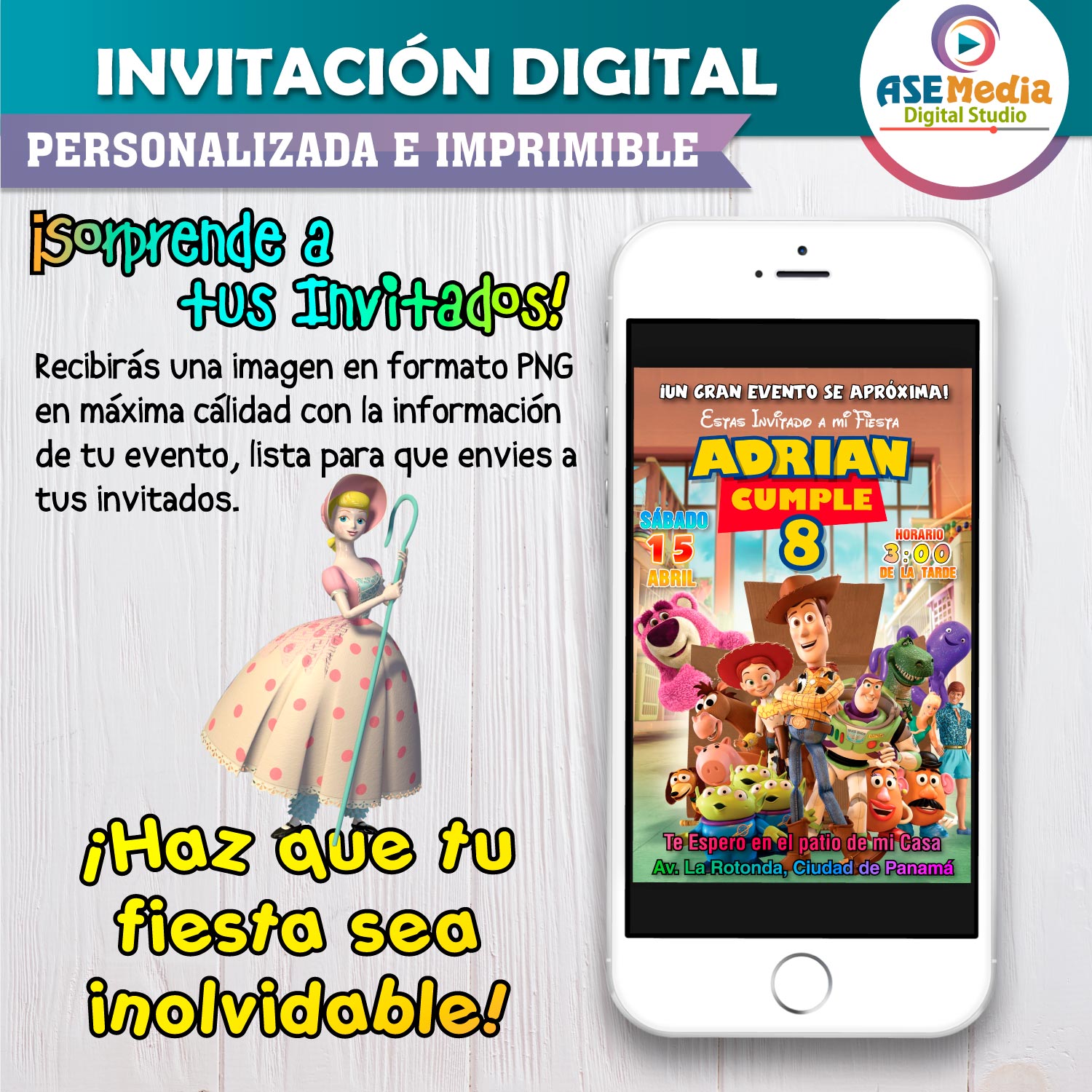 Toy Story Invitación de Cumpleaños Digital Personalizada #05 - Imagen 2