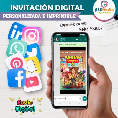 Toy Story Invitación de Cumpleaños Digital Personalizada #05 - Imagen 3