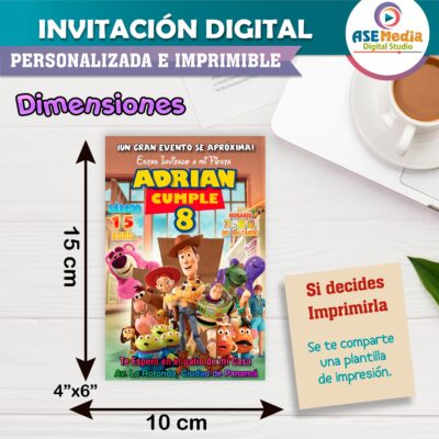 Toy Story Invitación de Cumpleaños Digital Personalizada #05 - Imagen 4