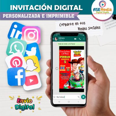 Toy Story Invitación de Cumpleaños Digital Personalizada #06 - Imagen 3