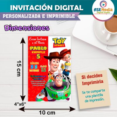 Toy Story Invitación de Cumpleaños Digital Personalizada #06 - Imagen 4