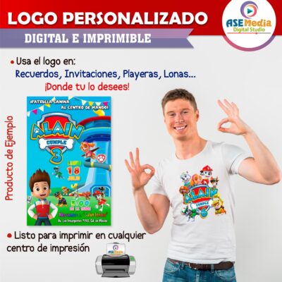 Paw Patrol Logo Personalizado con Nombre