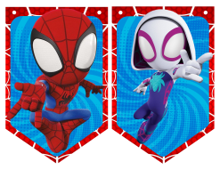 Spidey y sus Sorprendentes Amigos Spiderman Banderines Temáticos Imprimibles para Cumpleaños