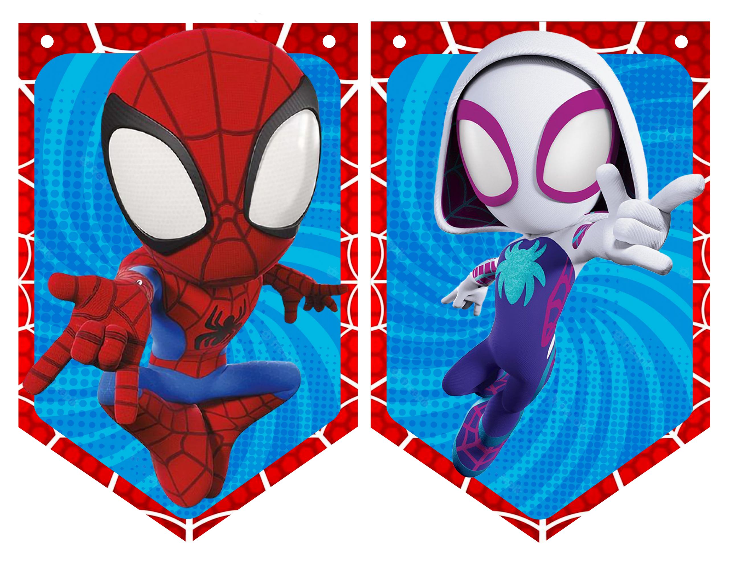 Spidey y sus Sorprendentes Amigos Spiderman Banderines Temáticos Imprimibles para Cumpleaños
