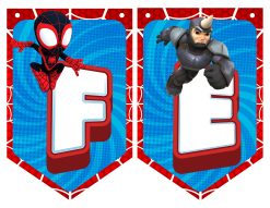 Spidey y sus Sorprendentes Amigos Spiderman Banderines Temáticos Imprimibles para Cumpleaños