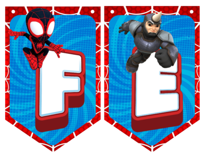 Spidey y sus Sorprendentes Amigos Spiderman Banderines Temáticos Imprimibles para Cumpleaños
