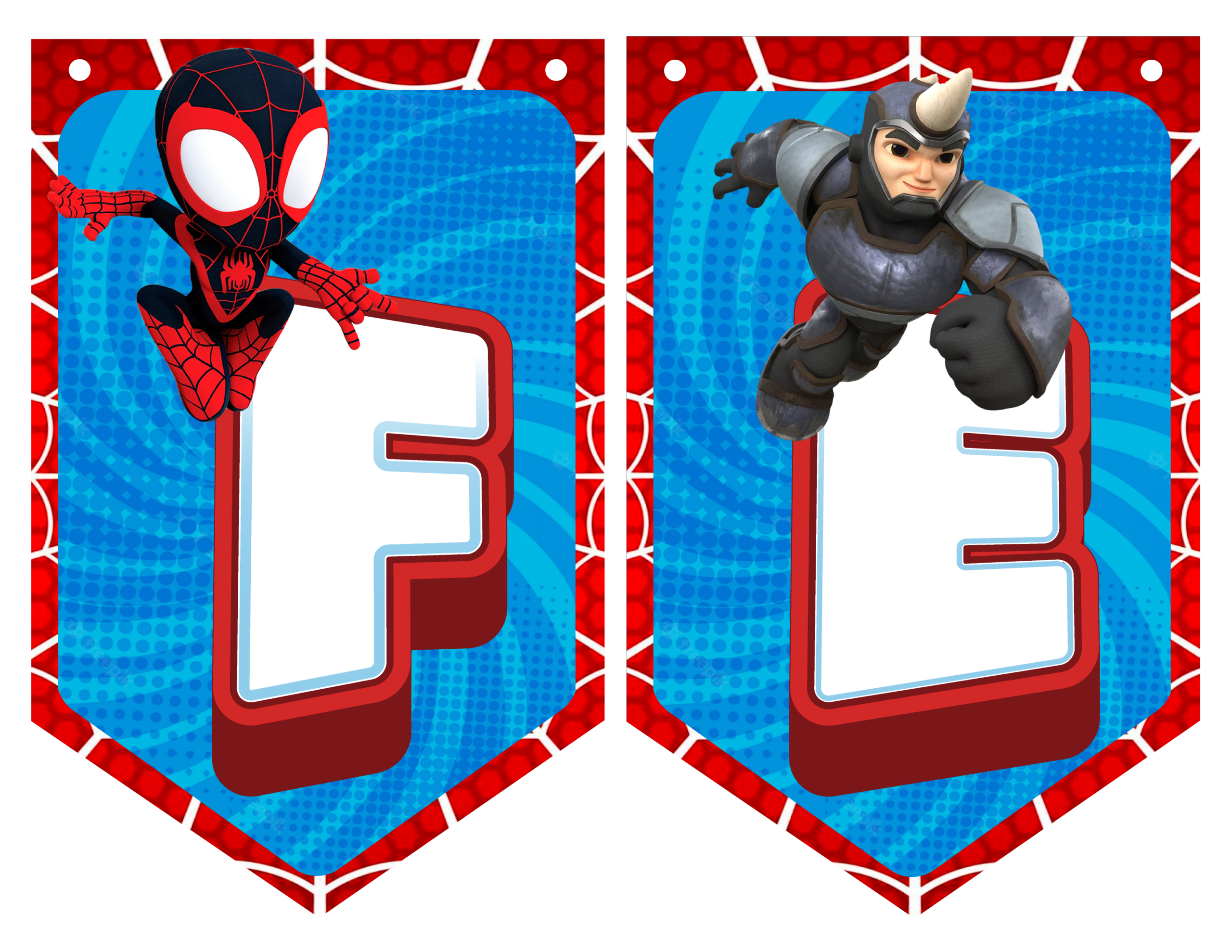 Spidey y sus Sorprendentes Amigos Spiderman Banderines Temáticos Imprimibles para Cumpleaños