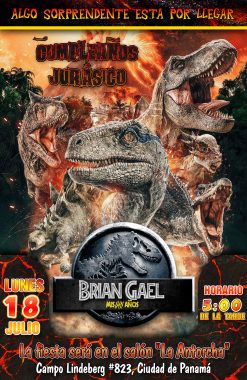 Jurassic World Invitación de Cumpleaños Digital Personalizada