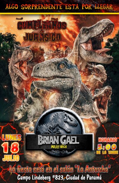 Jurassic World Invitación de Cumpleaños Digital Personalizada