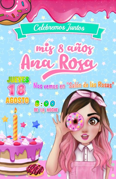 Mis Pastelitos Invitación de Cumpleaños Digital Personalizada