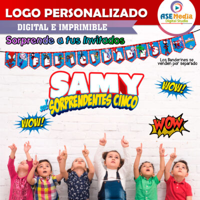 Spidey y sus Sorprendentes Amigos Spiderman Logo Personalizado con Nombre para Cumpleaños - Imagen 5