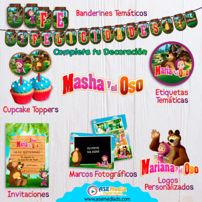Masha y El Oso Invitación Animada en Video para Cumpleaños
