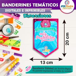 Mis Pastelitos Banderines Temáticos Imprimibles para Cumpleaños