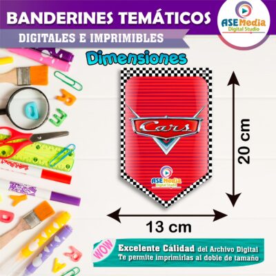 Cars Rayo Mcqueen Banderines Temáticos Imprimibles para Cumpleaños