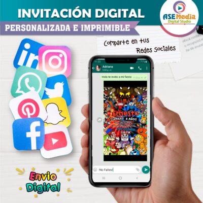 Cuphead Invitación de Cumpleaños Digital Personalizada #2