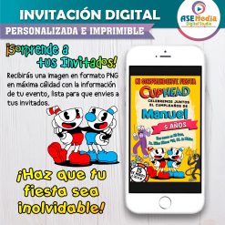Cuphead Invitación de Cumpleaños Digital Personalizada #4