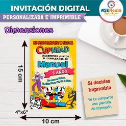Cuphead Invitación de Cumpleaños Digital Personalizada #4