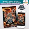 Jurassic World Invitación de Cumpleaños Digital Personalizada