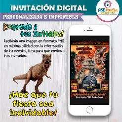 Jurassic World Invitación de Cumpleaños Digital Personalizada