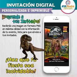 Jurassic World, El Reino Caido Invitación de Cumpleaños Digital Personalizada