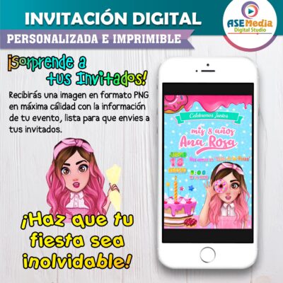 Mis Pastelitos Invitación de Cumpleaños Digital Personalizada
