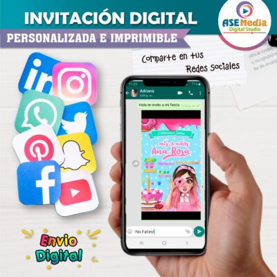 Mis Pastelitos Invitación de Cumpleaños Digital Personalizada