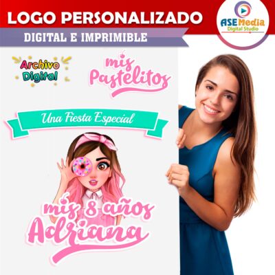 Mis Pastelitos Logo Personalizado con Nombre