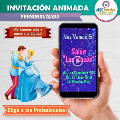 La Cenicienta Video Invitación Animada para Cumpleaños - Imagen 6