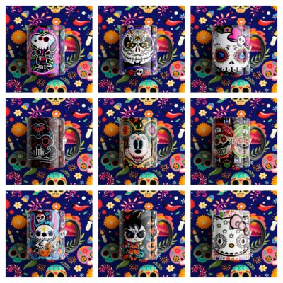 Dia de Muertos Plantillas para Sublimación de Tazas Gratis
