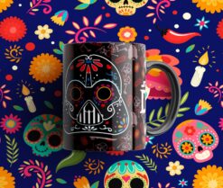 Dia de Muertos Plantillas para Sublimación de Tazas Gratis