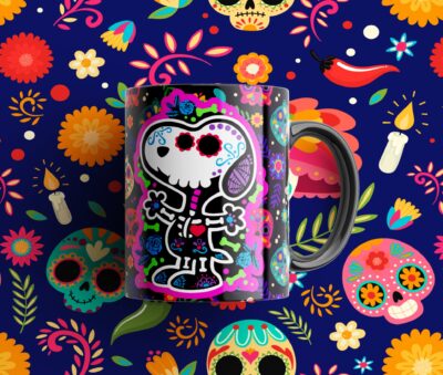 Dia de Muertos Plantillas para Sublimación de Tazas Gratis
