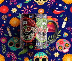 Dia de Muertos Plantillas para Sublimación de Tazas Gratis