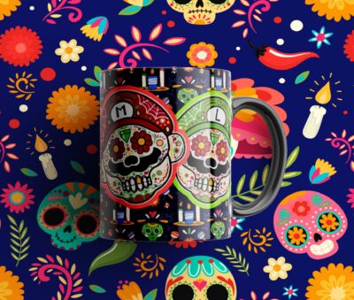 Dia de Muertos Plantillas para Sublimación de Tazas Gratis