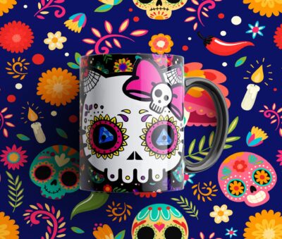 Dia de Muertos Plantillas para Sublimación de Tazas Gratis