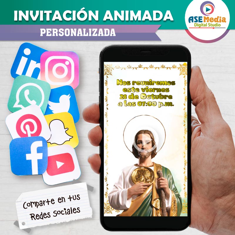 San Judas Tadeo Rezo Invitación Animada Personalizada en Video - Imagen 5