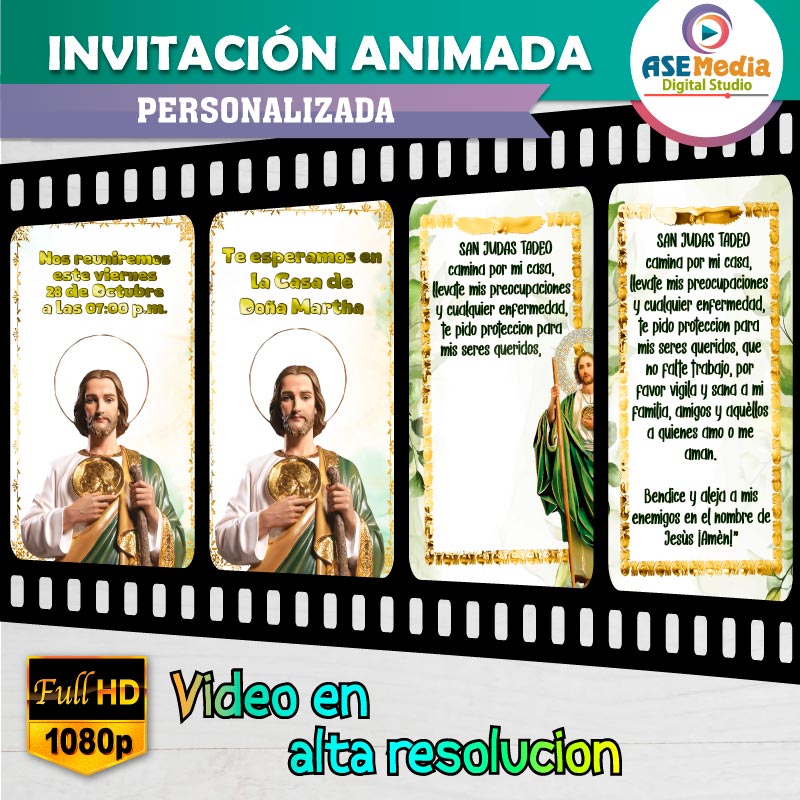 San Judas Tadeo Rezo Invitación Animada Personalizada en Video - Imagen 9