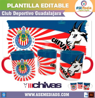 Club Deportivo Guadalajara Chivas Plantilla Editable para Taza