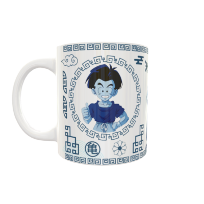 Dragon Ball Krilin Arte Oriental Plantilla Editable para Taza de Sublimación Gratis