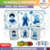 Dragon Ball Krilin Arte Oriental Plantilla Editable para Taza de Sublimación Gratis