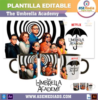 The Umbrella Academy Plantilla Editable para Taza de Sublimación