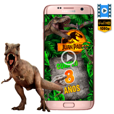 Jurassic World Dominion Dinosaurios – Video Invitación Animada de Cumpleaños para WhatsApp