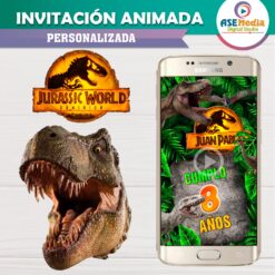 Jurassic World Dominion Dinosaurios – Video Invitación Animada de Cumpleaños para WhatsApp