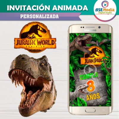 Jurassic World Dominion Dinosaurios – Video Invitación Animada de Cumpleaños para WhatsApp