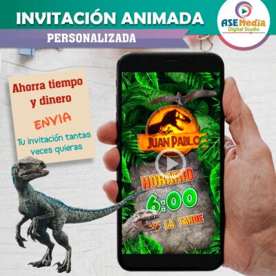 Jurassic World Dominion Dinosaurios – Video Invitación Animada de Cumpleaños para WhatsApp