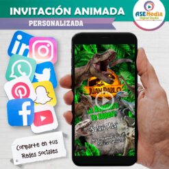Jurassic World Dominion Dinosaurios – Video Invitación Animada de Cumpleaños para WhatsApp